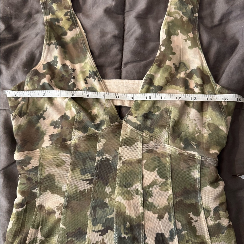 Anthropologie Pilcro Seamed V Neck Mesh Midi Dress Size XS (up to a medium) - Picture 3 of 10